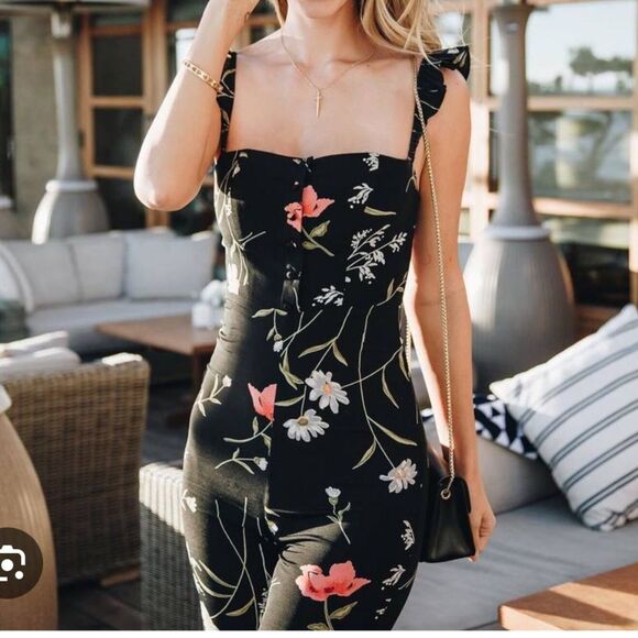 Flynn Skye Pants - FLYNN SKYE BARDOT JUMPSUIT - TINY GATHERS FLORAL SIZE LARGE